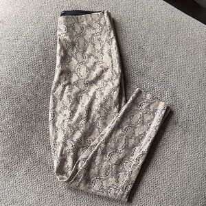 Zara Snake Print Ankle Pants - Black and Cream